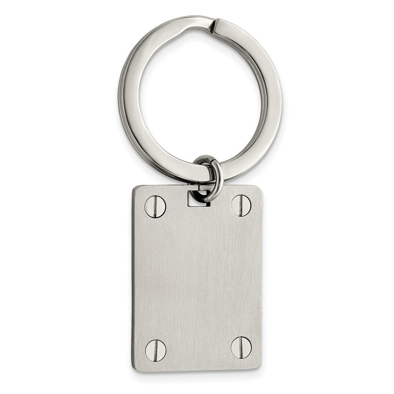 Edelstahl Chisel Gebürstet und Poliert Key Ring