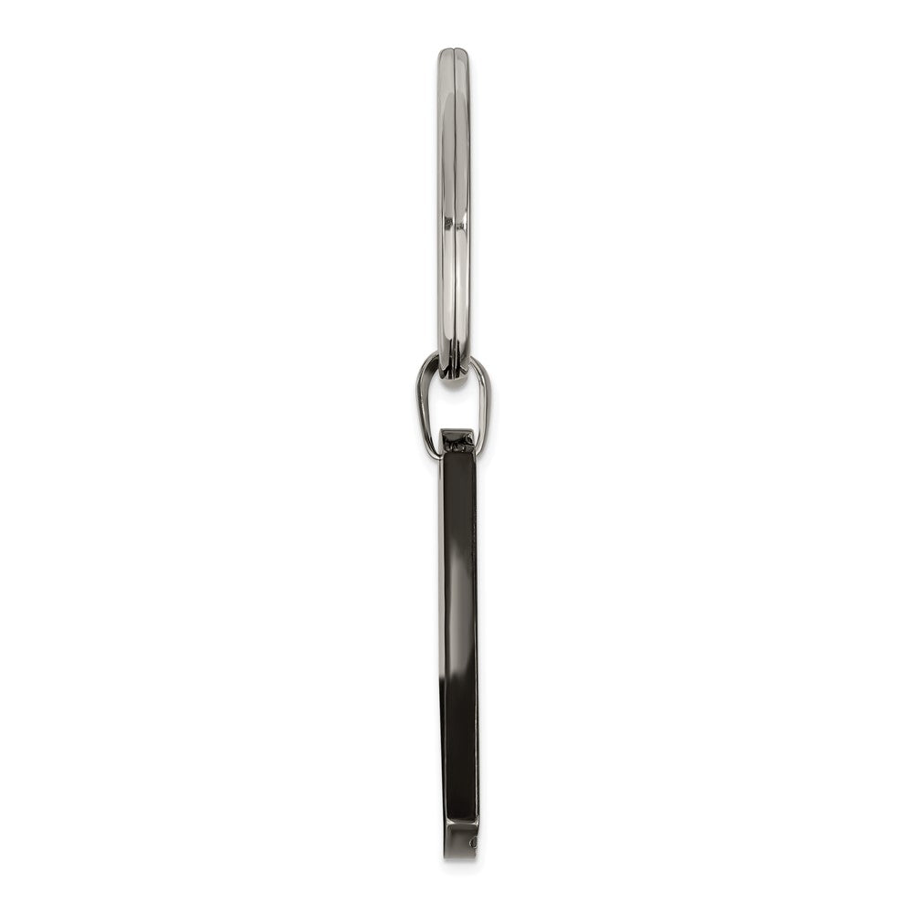 Edelstahl Chisel Poliert Schwarz Ip-beschichtet Dad Key Ring