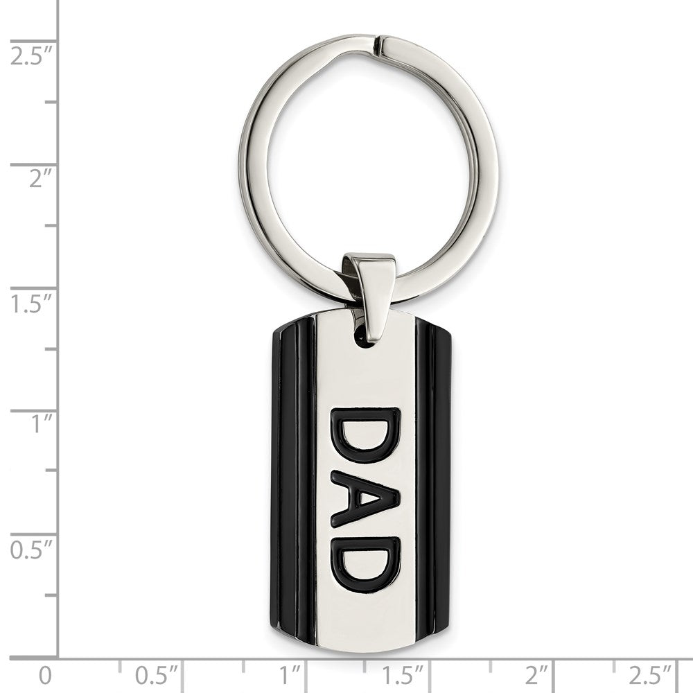 Edelstahl Chisel Poliert Schwarz Ip-beschichtet Dad Key Ring