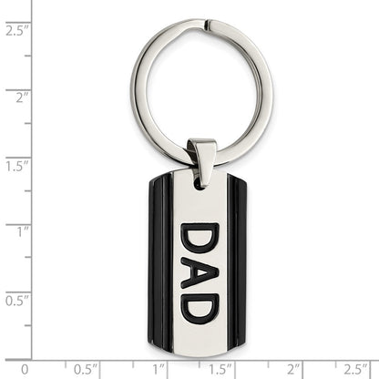 Edelstahl Chisel Poliert Schwarz Ip-beschichtet Dad Key Ring