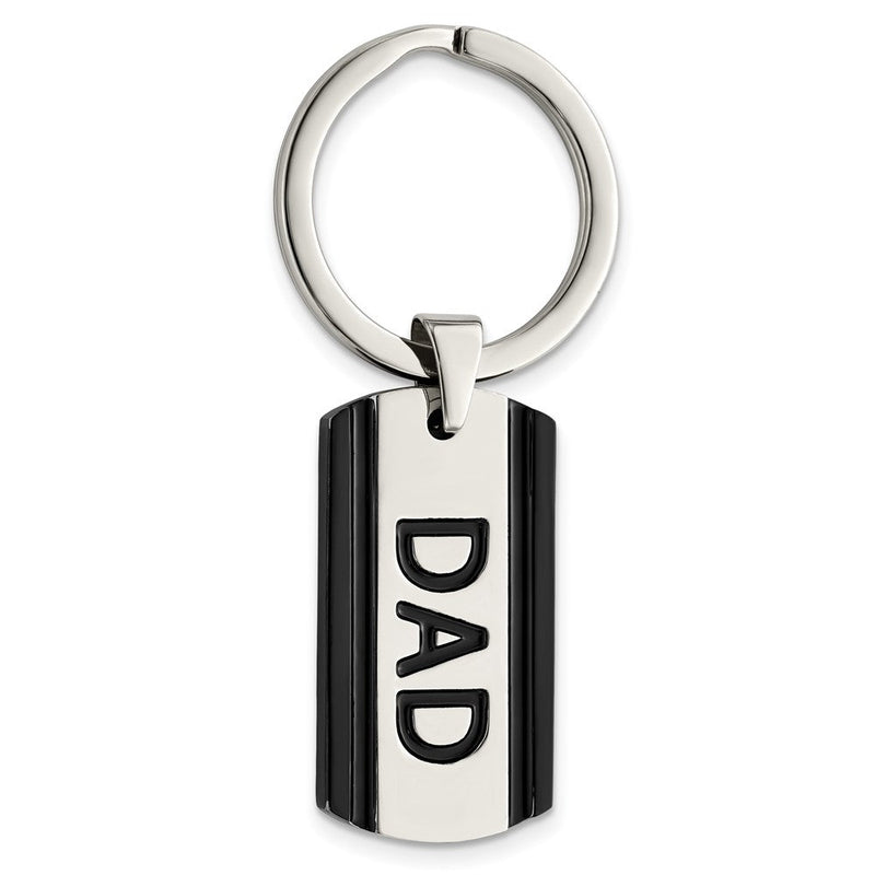 Edelstahl Chisel Poliert Schwarz Ip-beschichtet Dad Key Ring
