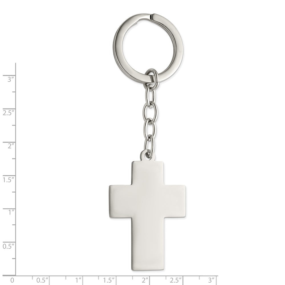 Edelstahl Chisel Poliert Kreuz Key Ring