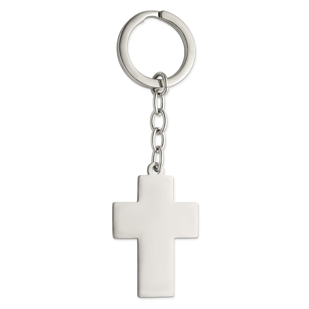 Edelstahl Chisel Poliert Kreuz Key Ring
