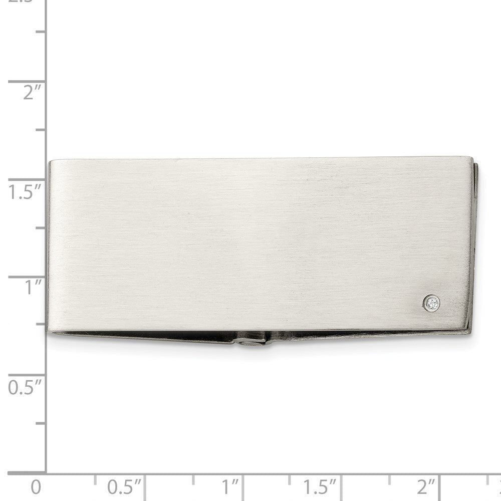 Edelstahl Chisel Gebürstet.03 Karat Diamant Klappbar Geldklammer