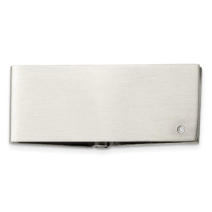 Edelstahl Chisel Gebürstet.03 Karat Diamant Klappbar Geldklammer