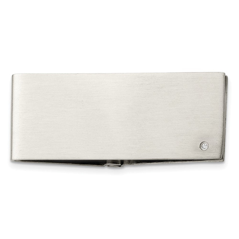Edelstahl Chisel Gebürstet.03 Karat Diamant Klappbar Geldklammer