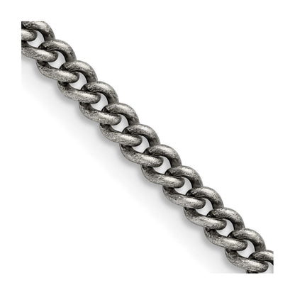 Edelstahl Chisel Antikisiert 4mm Rund Panzer Halskette