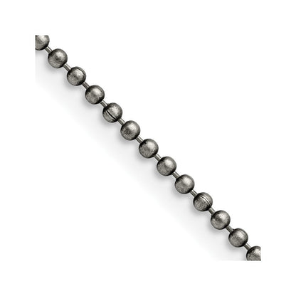 Edelstahl Chisel Antikisiert 2mm Gekugelt Kugel Halskette
