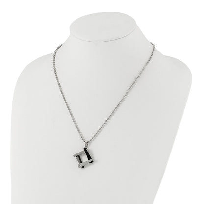 Edelstahl & Schwarz Ip-beschichtet Amour mit Zirkonia Halskette