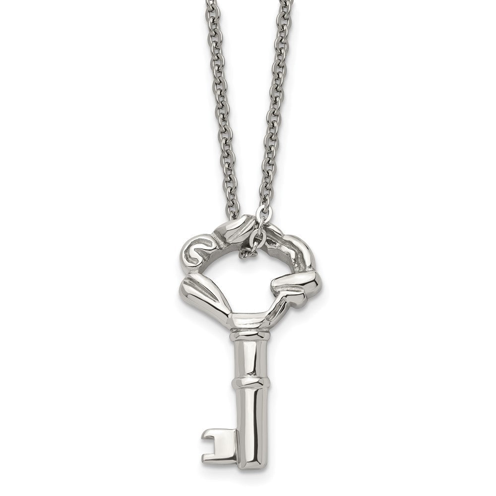 Edelstahl Poliert Fantasie Key 18 Zoll Halskette