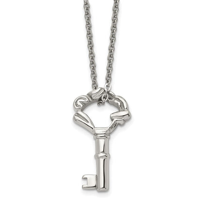 Edelstahl Poliert Fantasie Key 18 Zoll Halskette