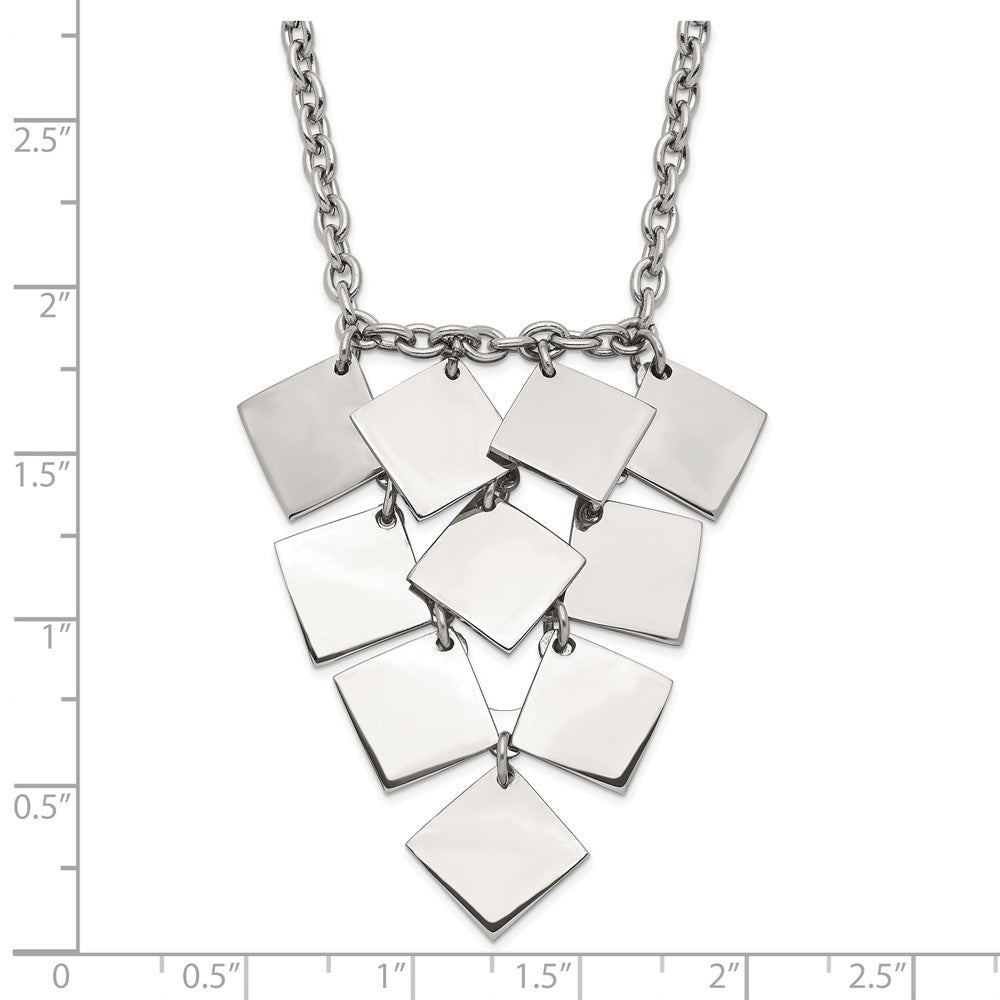 Edelstahl Poliert Fantasie Multi-square Halskette