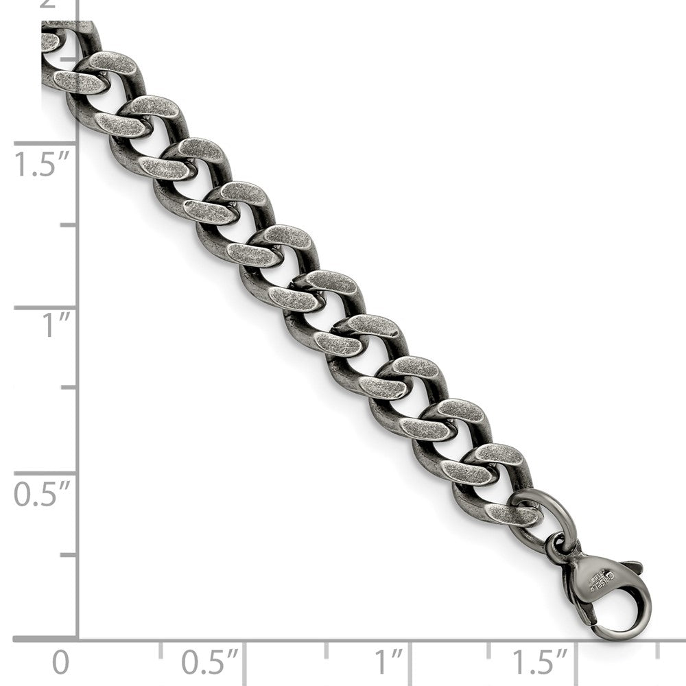 Edelstahl Chisel Oxidiert 7.5mm Panzer Gliederarmband