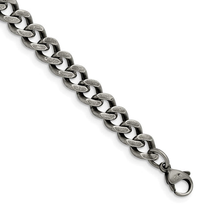 Edelstahl Chisel Oxidiert 7.5mm Panzer Gliederarmband