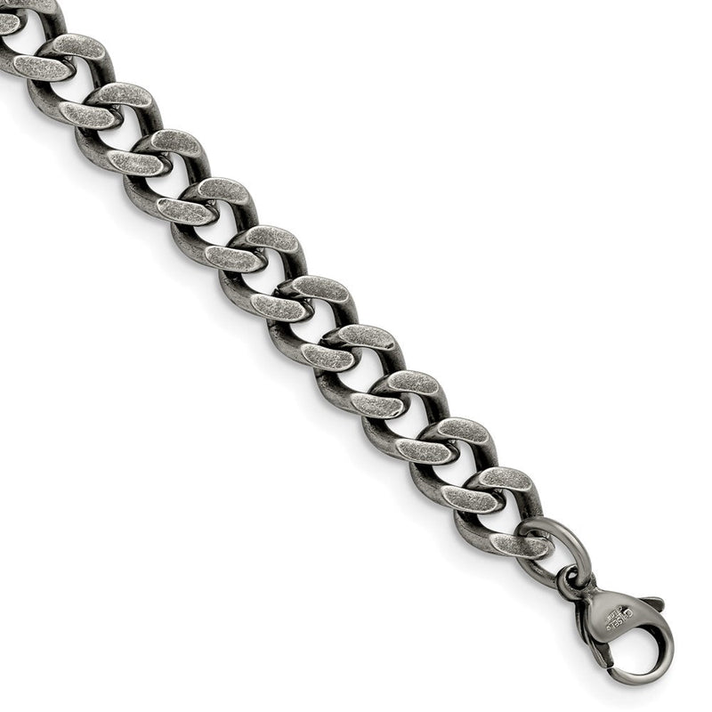 Edelstahl Chisel Oxidiert 7.5mm Panzer Gliederarmband