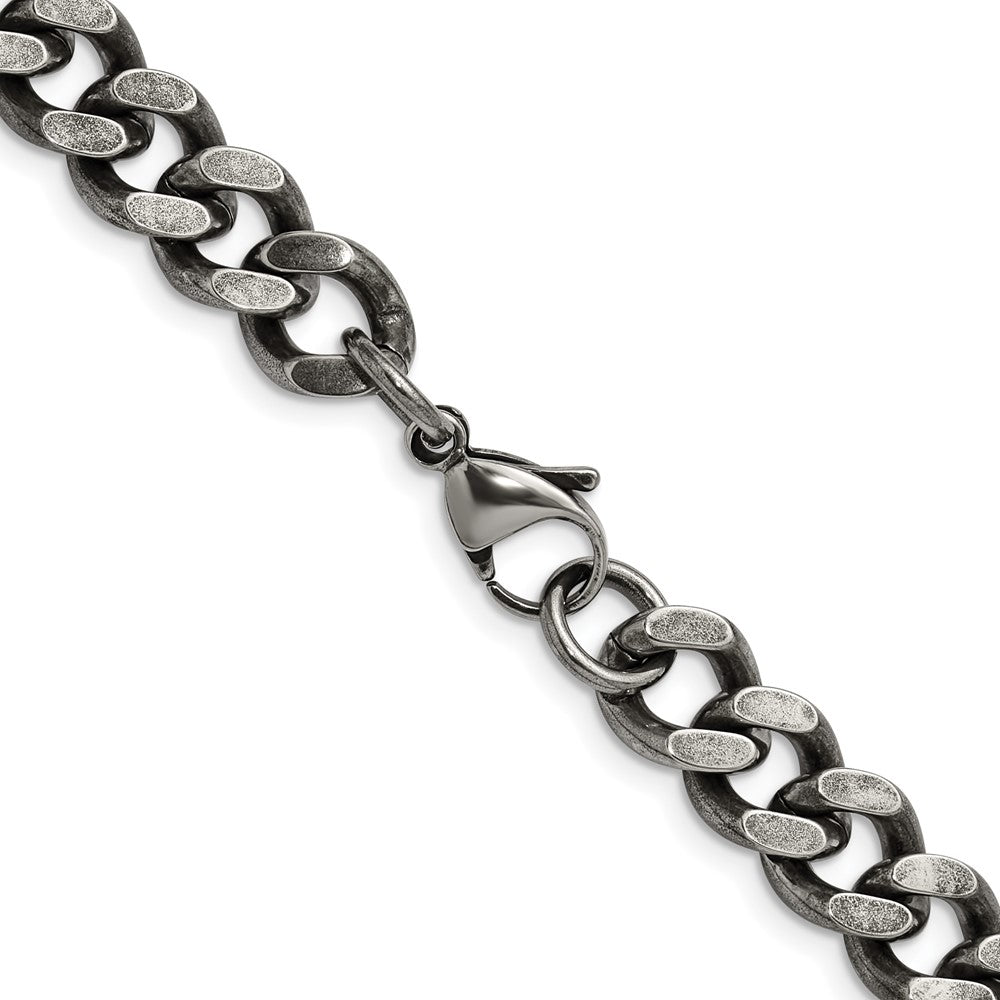 Edelstahl Chisel Oxidiert 9.25mm Panzer Halskette
