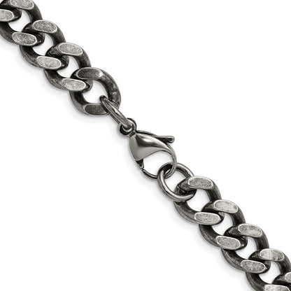 Edelstahl Chisel Oxidiert 9.25mm Panzer Halskette