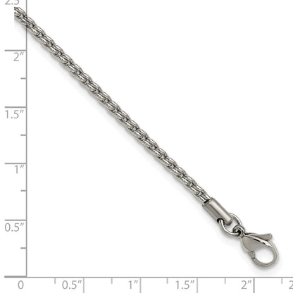 Edelstahl Chisel Poliert 2.5mm Fantasieglieder Kette Fußkettchen