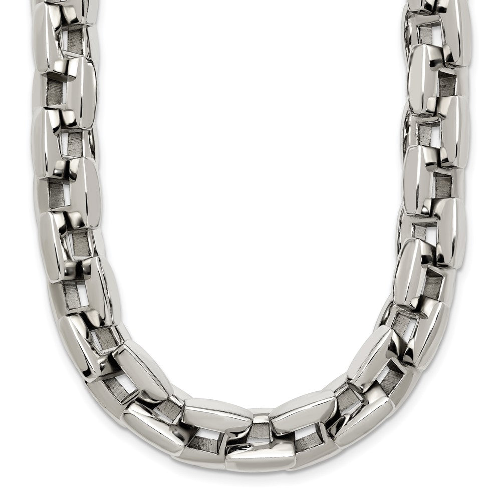 Edelstahl Chisel Poliert Quadratisch Glieder Halskette