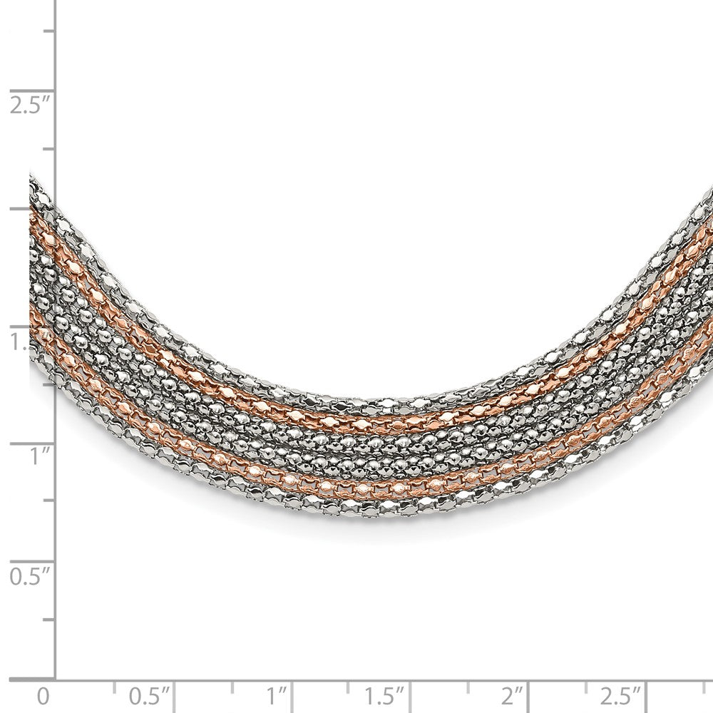 Edelstahl Poliert Rose Ip-beschichtet 6 Strang Halskette