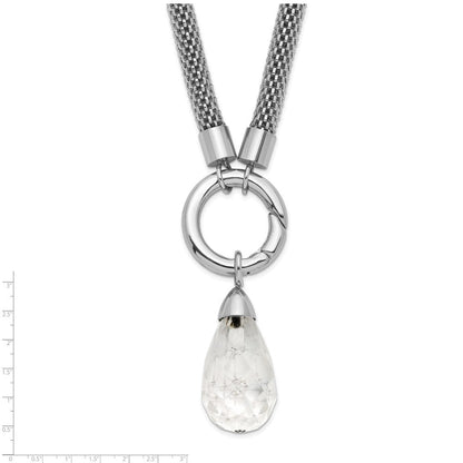 Edelstahl Poliert Interchangeable Glas Charm mit 2 Zoll Verlängerung Halskette