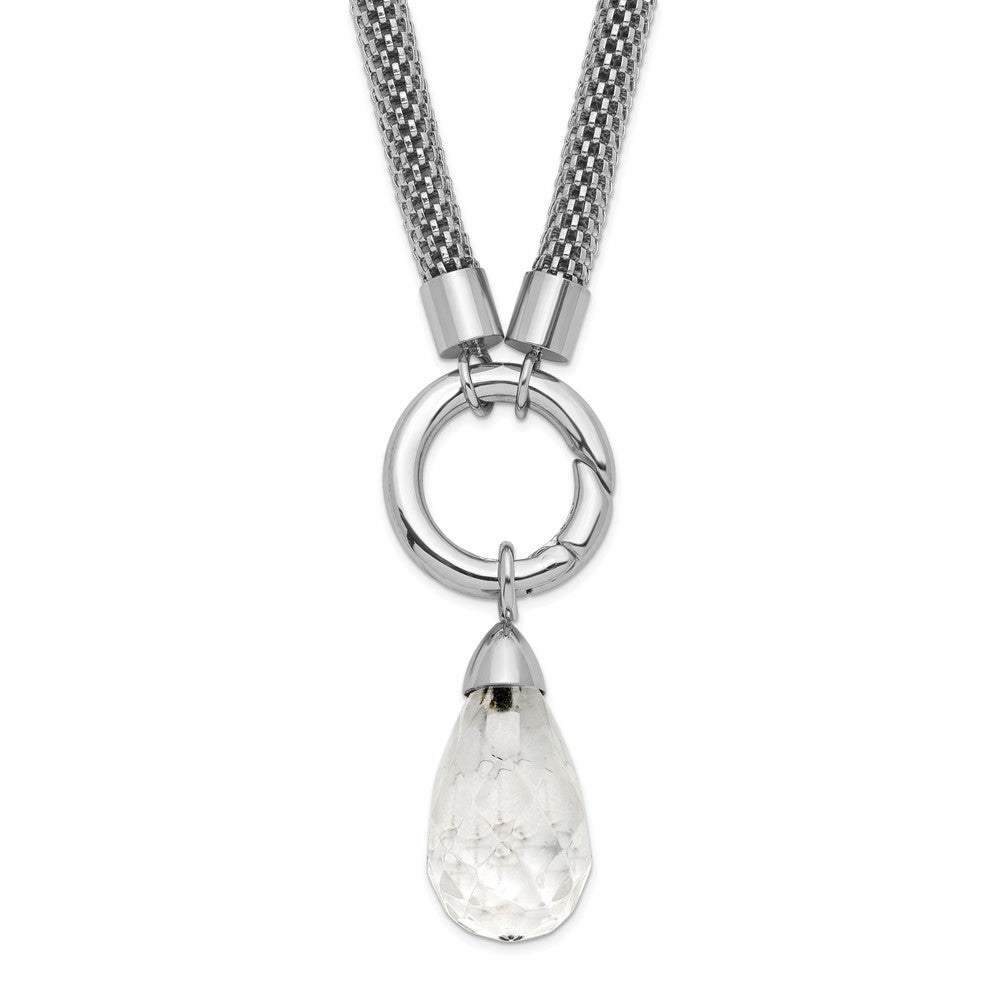 Edelstahl Poliert Interchangeable Glas Charm mit 2 Zoll Verlängerung Halskette