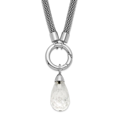Edelstahl Poliert Interchangeable Glas Charm mit 2 Zoll Verlängerung Halskette
