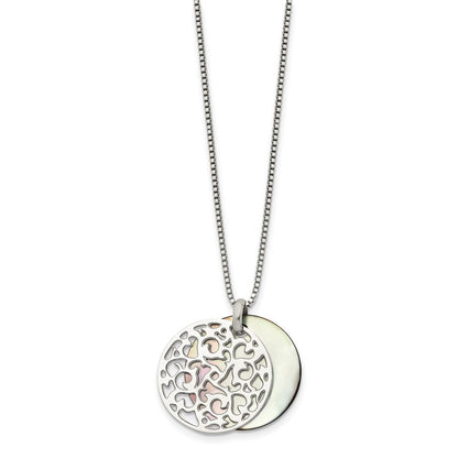 Edelstahl Poliert Perlmutt 18 Zoll Halskette