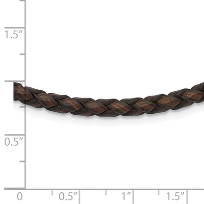 Edelstahl Chisel 4mm Echt Leder Hexagon Weave Halskette