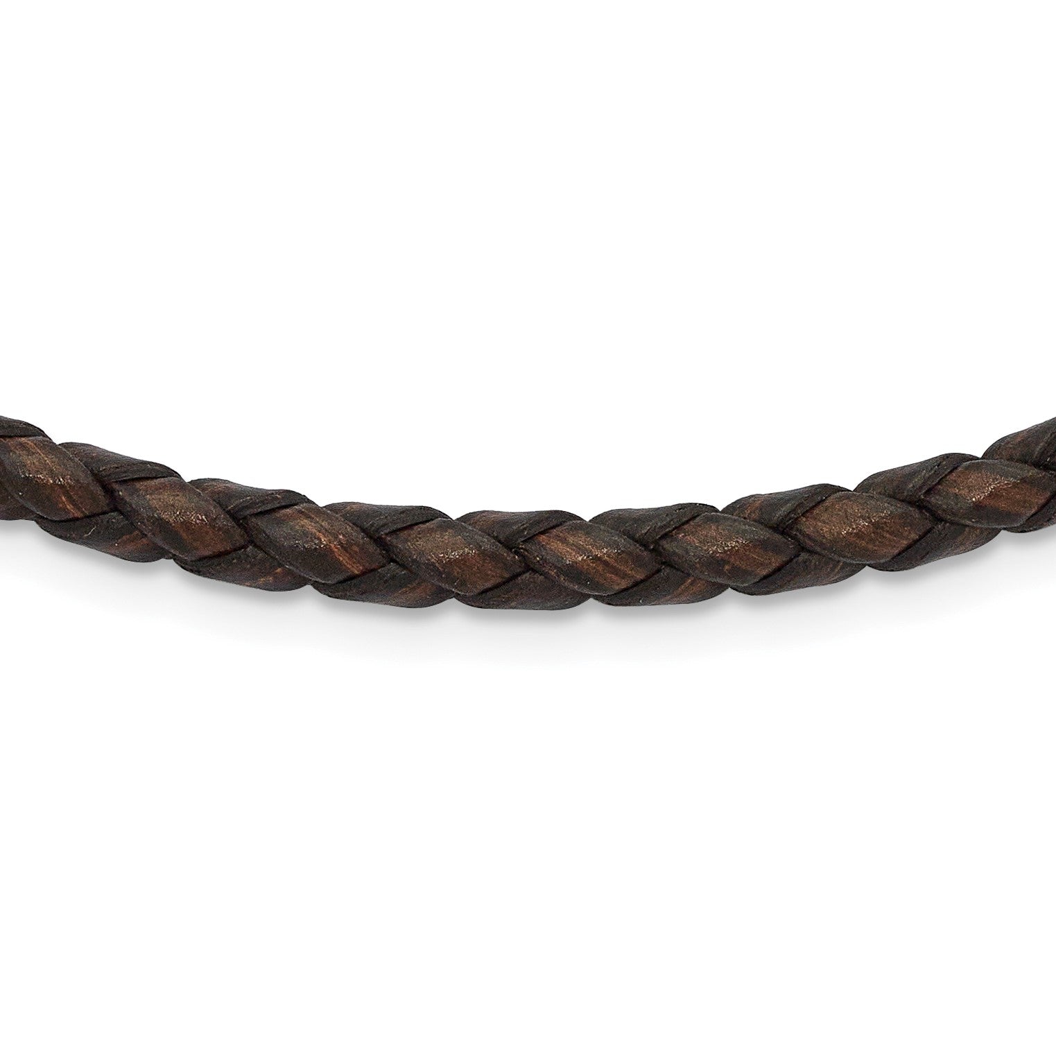 Edelstahl Chisel 4mm Echt Leder Hexagon Weave Halskette