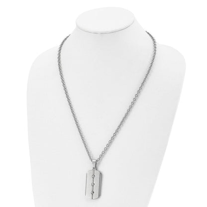Edelstahl 24 Zoll Gebürstet & Poliert 3 Screw Design Erkennungsmarke Halskette