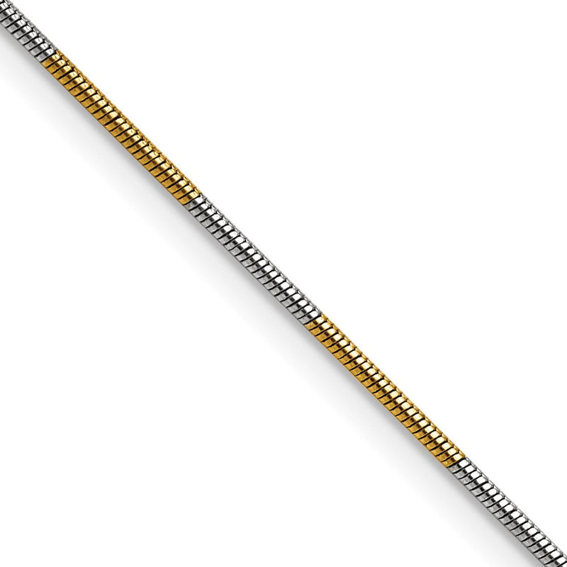 Messing/white Chisel Bicolor Messing 1.00mm Schlange Halskette