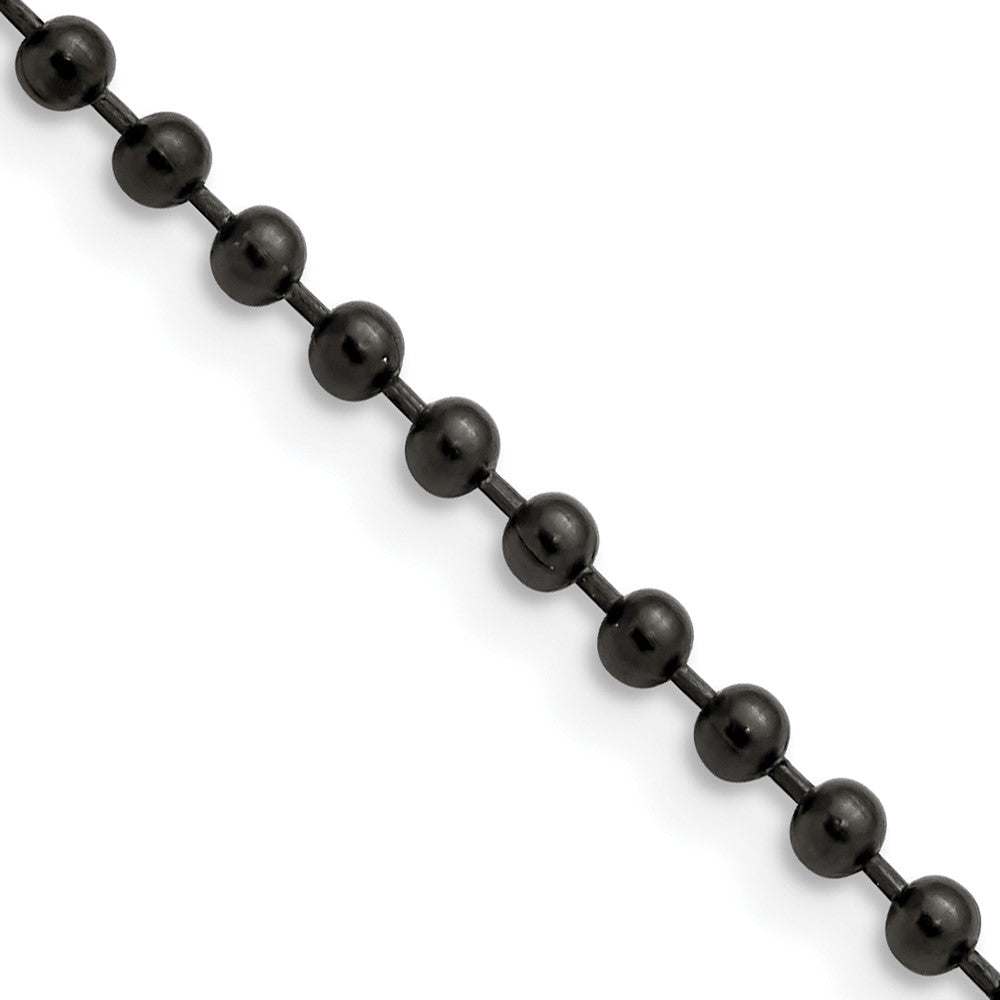 Edelstahl Chisel Poliert Schwarz Ip-beschichtet 3mm Kugel Halskette