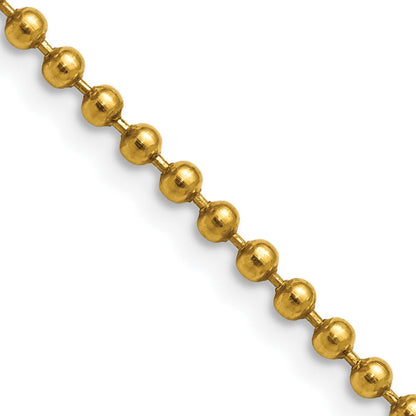 Edelstahl Chisel Poliert Gelb Ip-beschichtet 3mm Kugel Halskette