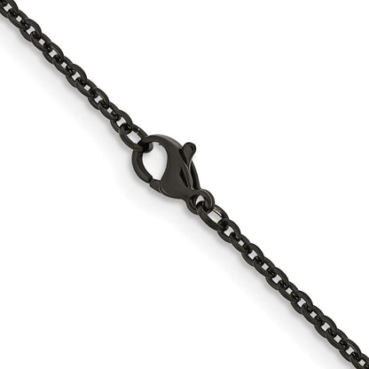 Edelstahl Chisel Poliert Schwarz Ip-beschichtet 2.3mm Ankerkette Halskette
