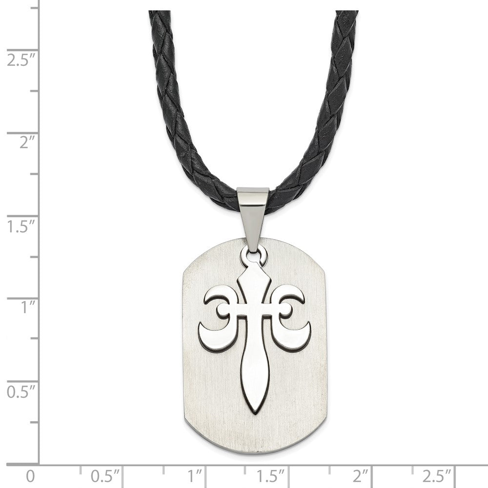 Edelstahl Fleur De Lis Ausgeschnitten Erkennungsmarke Halskette