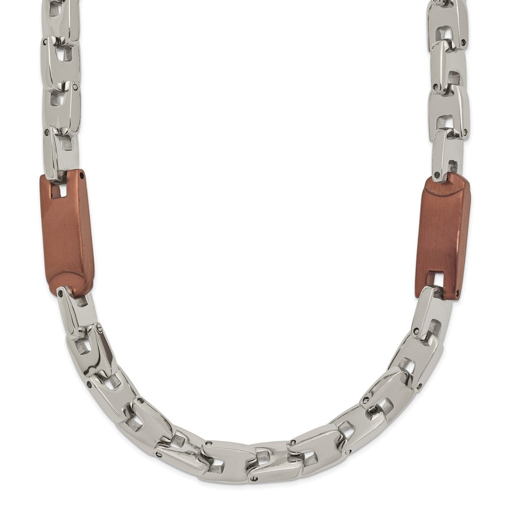 Edelstahl Chisel Poliert Braun Ip-beschichtet Halskette
