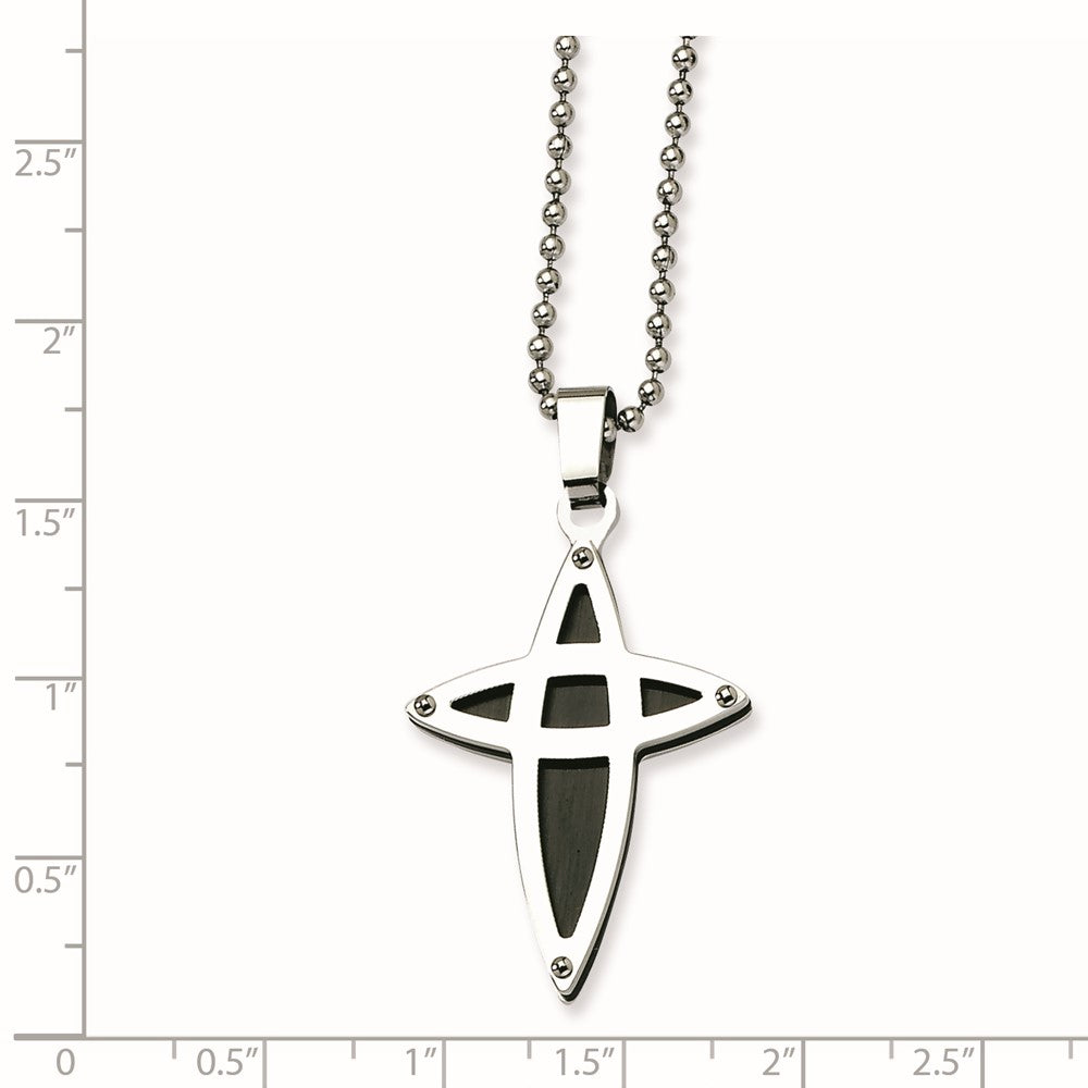 Edelstahl Schwarz Ip-beschichtet Kreuz Halskette