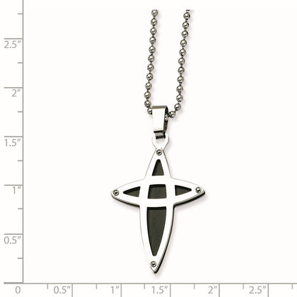 Edelstahl Schwarz Ip-beschichtet Kreuz Halskette
