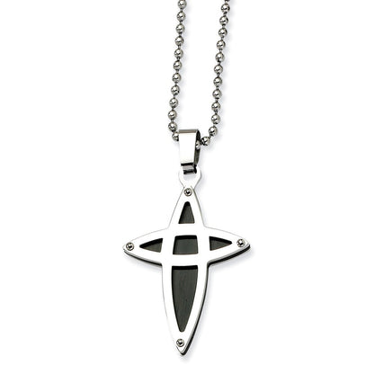 Edelstahl Schwarz Ip-beschichtet Kreuz Halskette