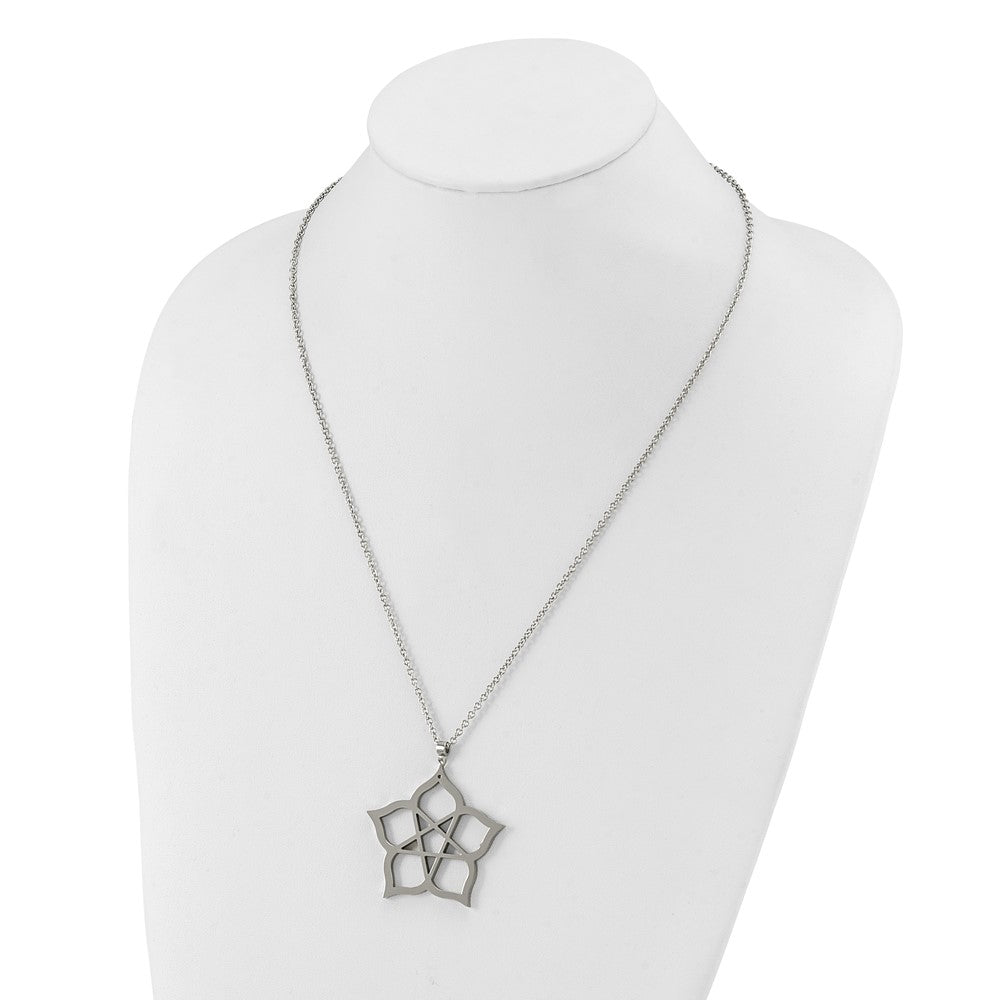 Edelstahl Fantasie Poliert Blume 22 Zoll Halskette