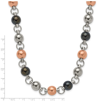 Edelstahl Rose & Schwarz Ip Beschichtet 20 Zoll Halskette