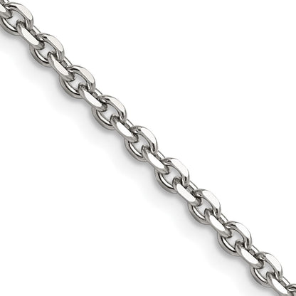 Edelstahl Chisel Poliert 3.4mm Ankerkette Halskette