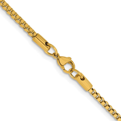 Edelstahl Chisel Poliert Gelb Ip-beschichtet 2.4mm Venezianer Halskette