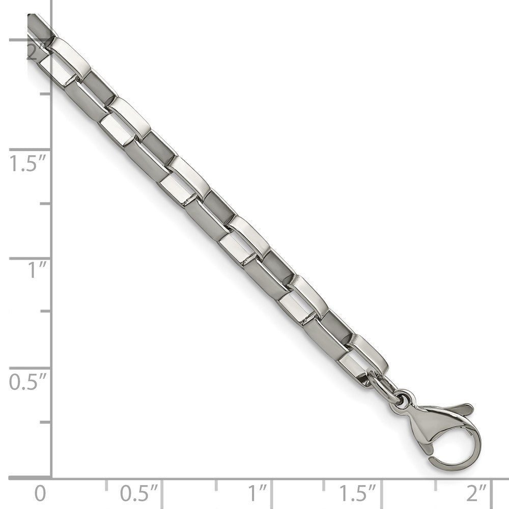 Edelstahl Chisel Poliert 4.8mm 8 Zoll Quadratisch Glieder Gliederarmband