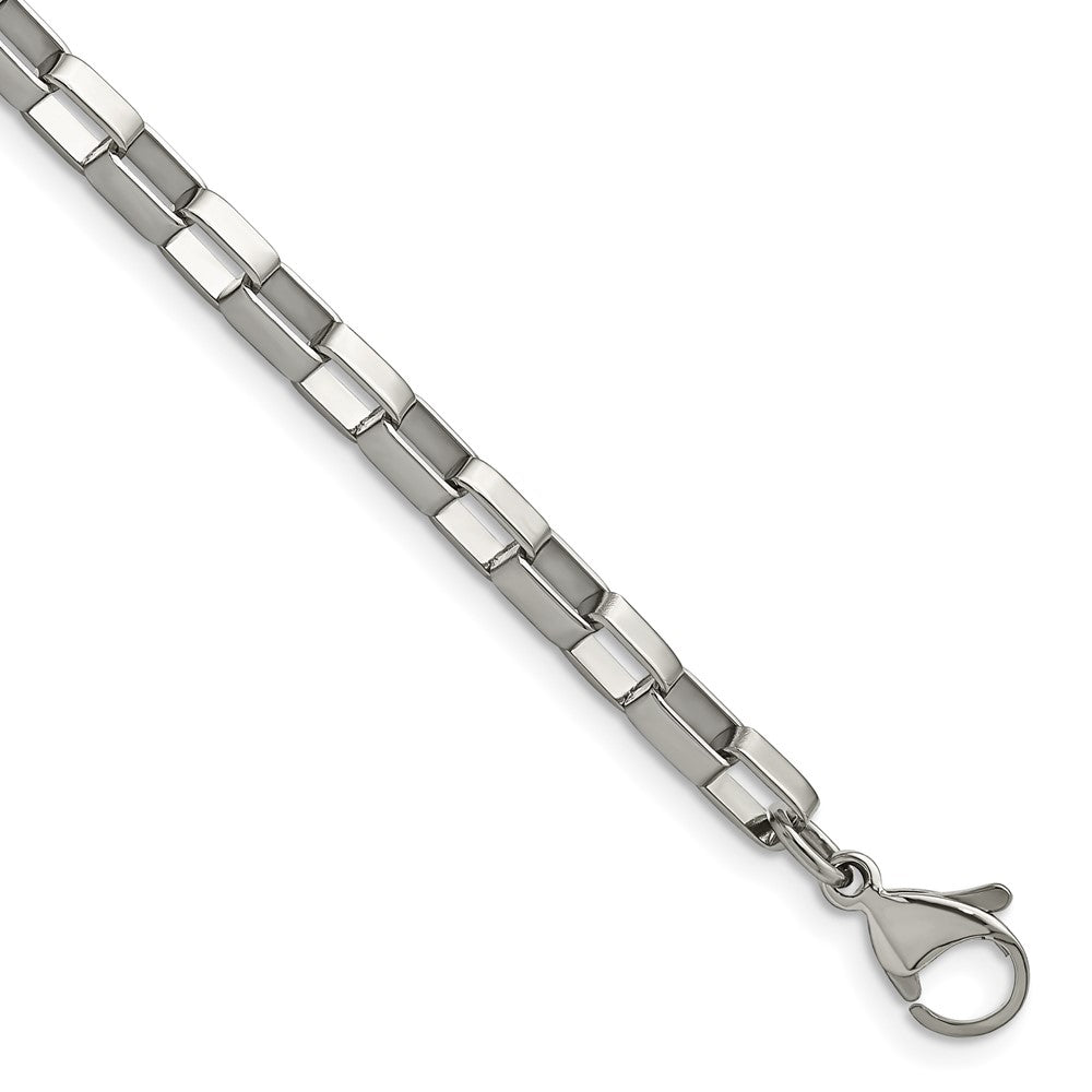 Edelstahl Chisel Poliert 4.8mm 8 Zoll Quadratisch Glieder Gliederarmband