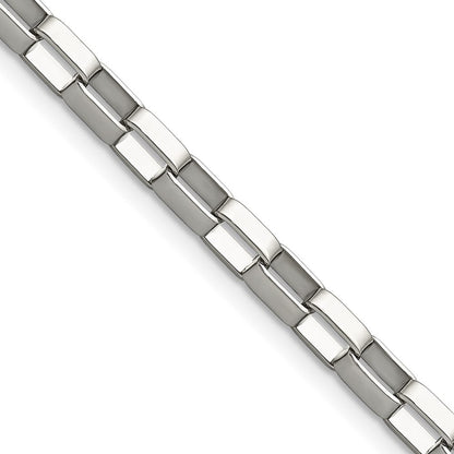 Edelstahl Chisel Poliert 4.8mm Quadratisch Glieder Halskette