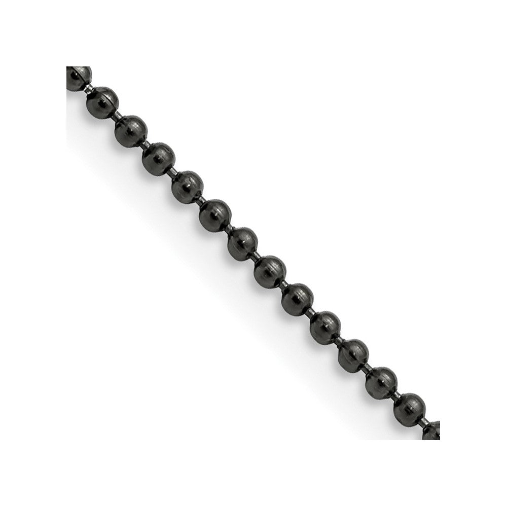 Edelstahl Chisel Poliert Schwarz Ip-beschichtet 2mm Kugel Halskette