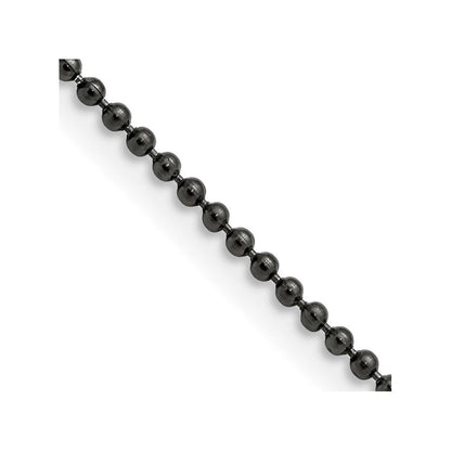 Edelstahl Chisel Poliert Schwarz Ip-beschichtet 2mm Kugel Halskette