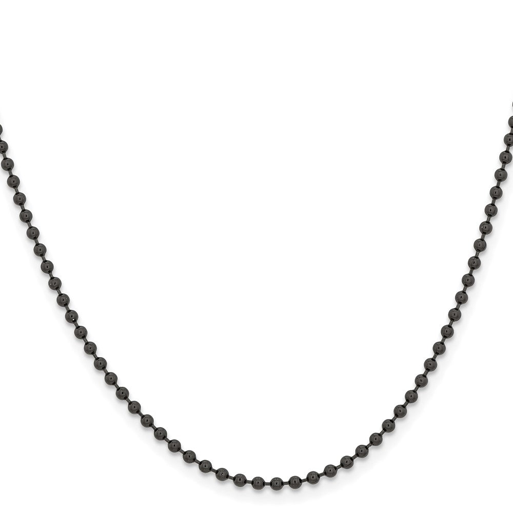 Edelstahl Chisel Poliert Schwarz Ip-beschichtet 2.4mm Kugel Halskette